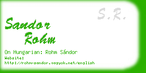 sandor rohm business card